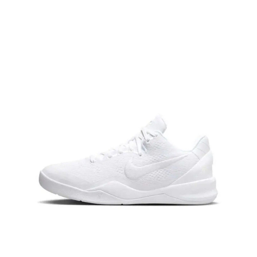 NEW Size 7Y / 8.5 Women- Kobe 8 Protro Halo Triple White Sneaker Shoes FAST SHIP